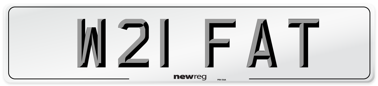 W21 FAT Number Plate from New Reg